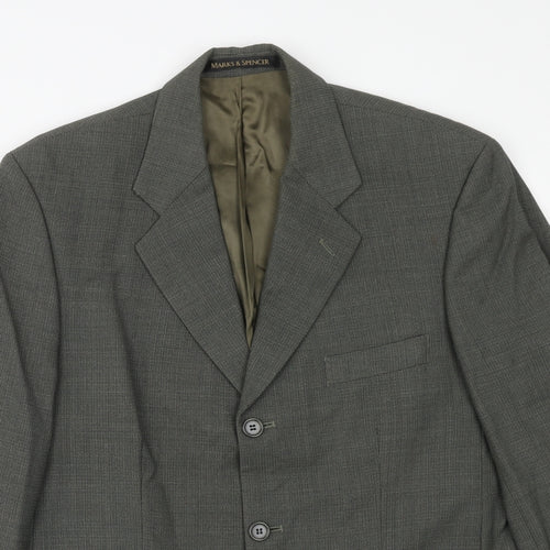 Marks and Spencer Mens Grey Wool Jacket Suit Jacket Size 38 Regular