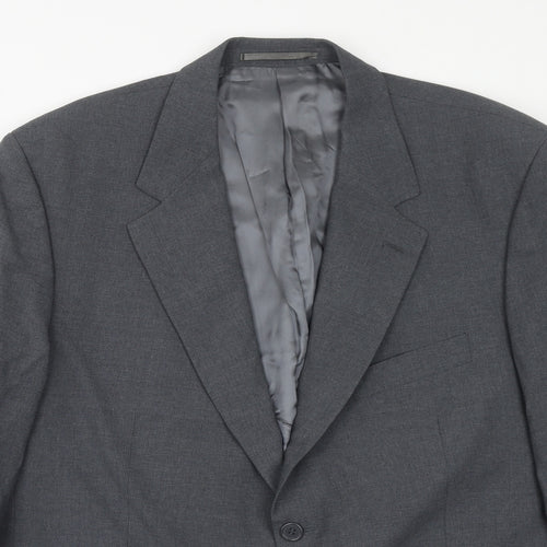 FABRIZIO GIANNI Mens Grey Wool Jacket Suit Jacket Size 44 Regular