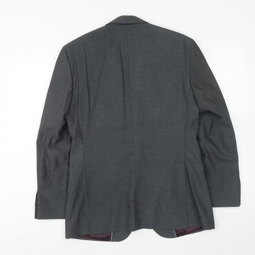 F&F Mens Grey Polyester Jacket Suit Jacket Size 38 Regular