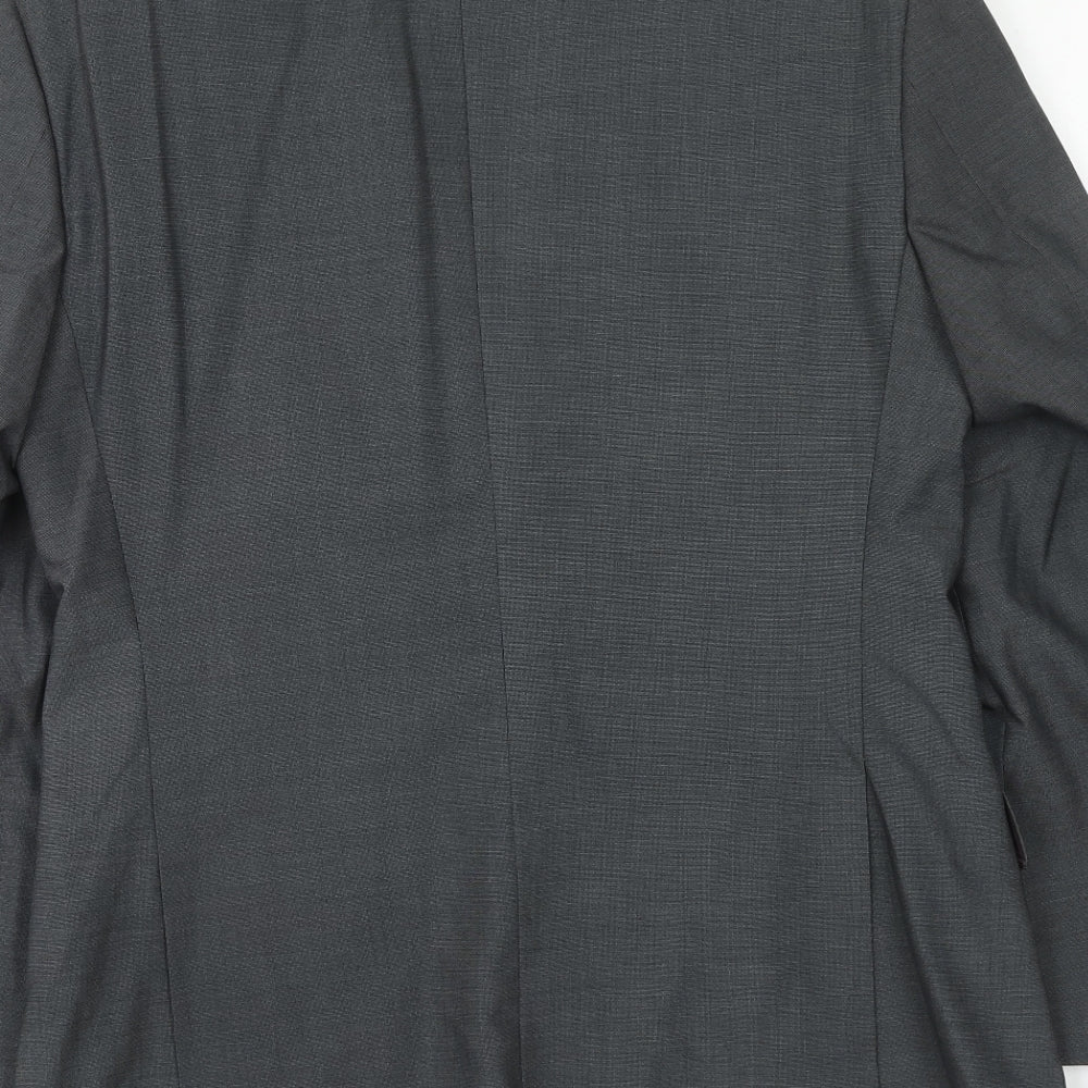 F&F Mens Grey Polyester Jacket Suit Jacket Size 38 Regular