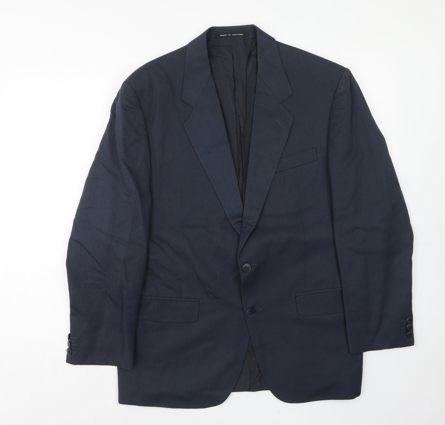 Pin stripe Mens Blue Polyester Jacket Suit Jacket Size 40 Regular