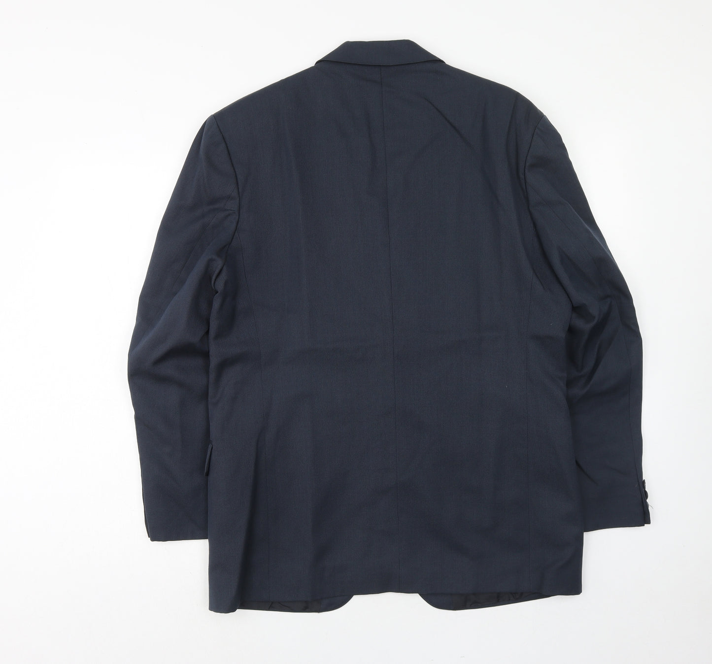 Pin stripe Mens Blue Polyester Jacket Suit Jacket Size 40 Regular