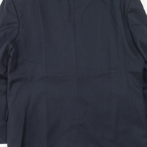 Pin stripe Mens Blue Polyester Jacket Suit Jacket Size 40 Regular