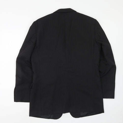 Taylor & Wright Mens Black Striped Polyester Jacket Suit Jacket Size 40 Regular