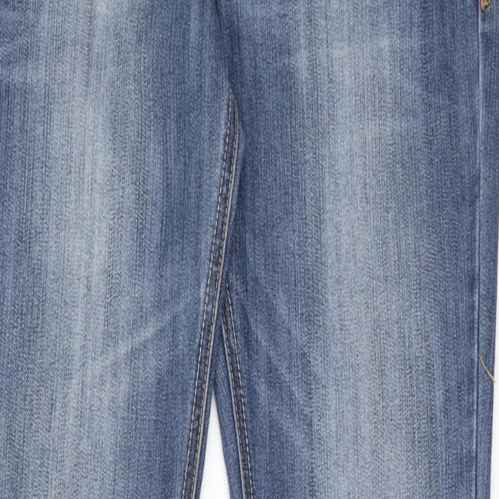 House Of Denim Womens Blue Cotton Straight Jeans Size 10 Regular Zip