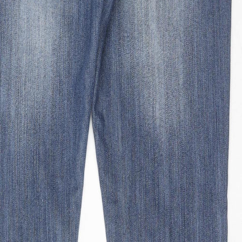 House Of Denim Womens Blue Cotton Straight Jeans Size 10 Regular Zip