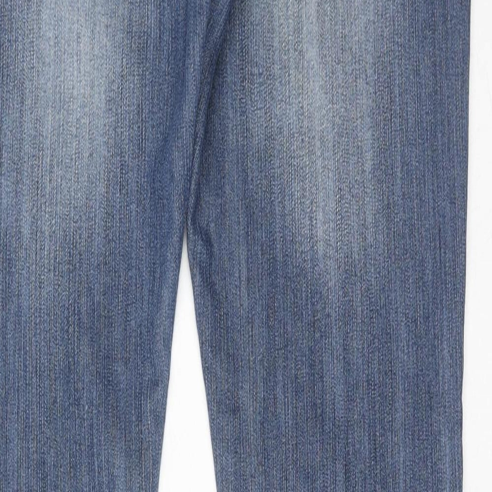 House Of Denim Womens Blue Cotton Straight Jeans Size 10 Regular Zip