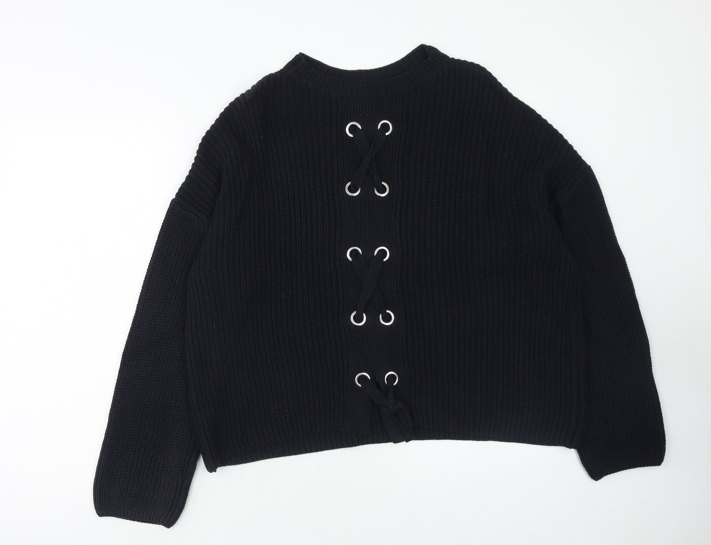 NEXT Womens Blue Round Neck Cotton Pullover Jumper Size 18