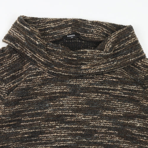 Klass Womens Brown Roll Neck Acrylic Pullover Jumper Size 2XL