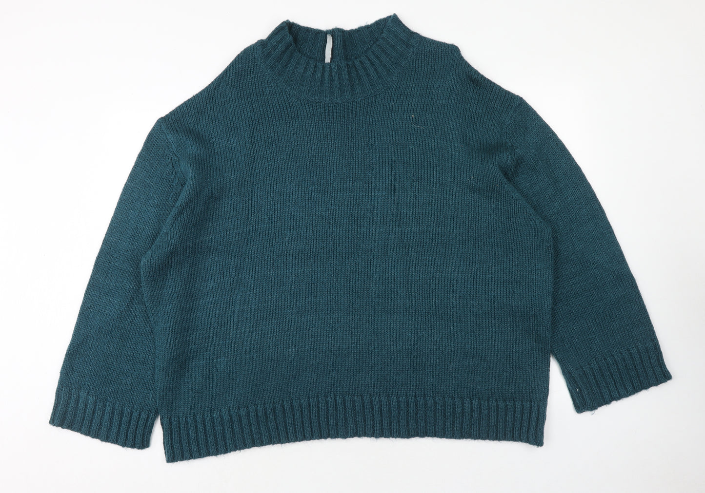 Intuition Womens Blue Mock Neck Acrylic Pullover Jumper Size 20 - Size 20-22