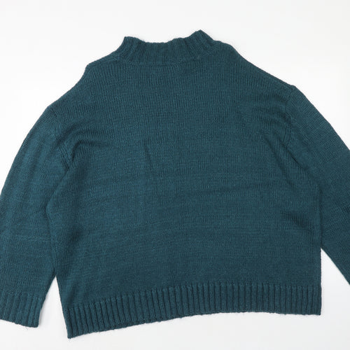 Intuition Womens Blue Mock Neck Acrylic Pullover Jumper Size 20 - Size 20-22