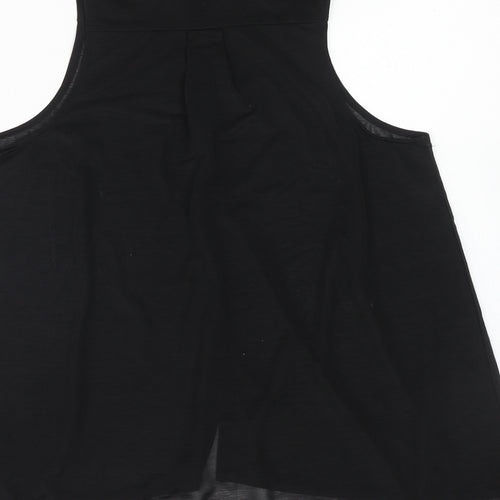 H&M Womens Black Polyester Basic Button-Up Size 8 Collared