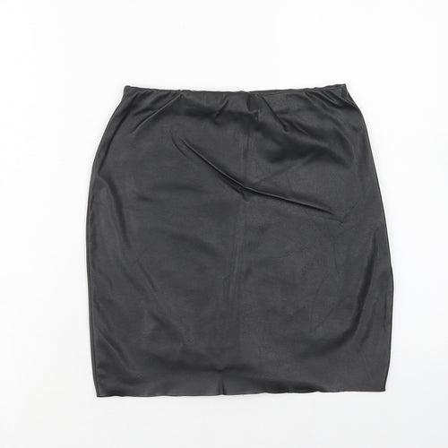 Boohoo Womens Black Polyester Straight & Pencil Skirt Size 8