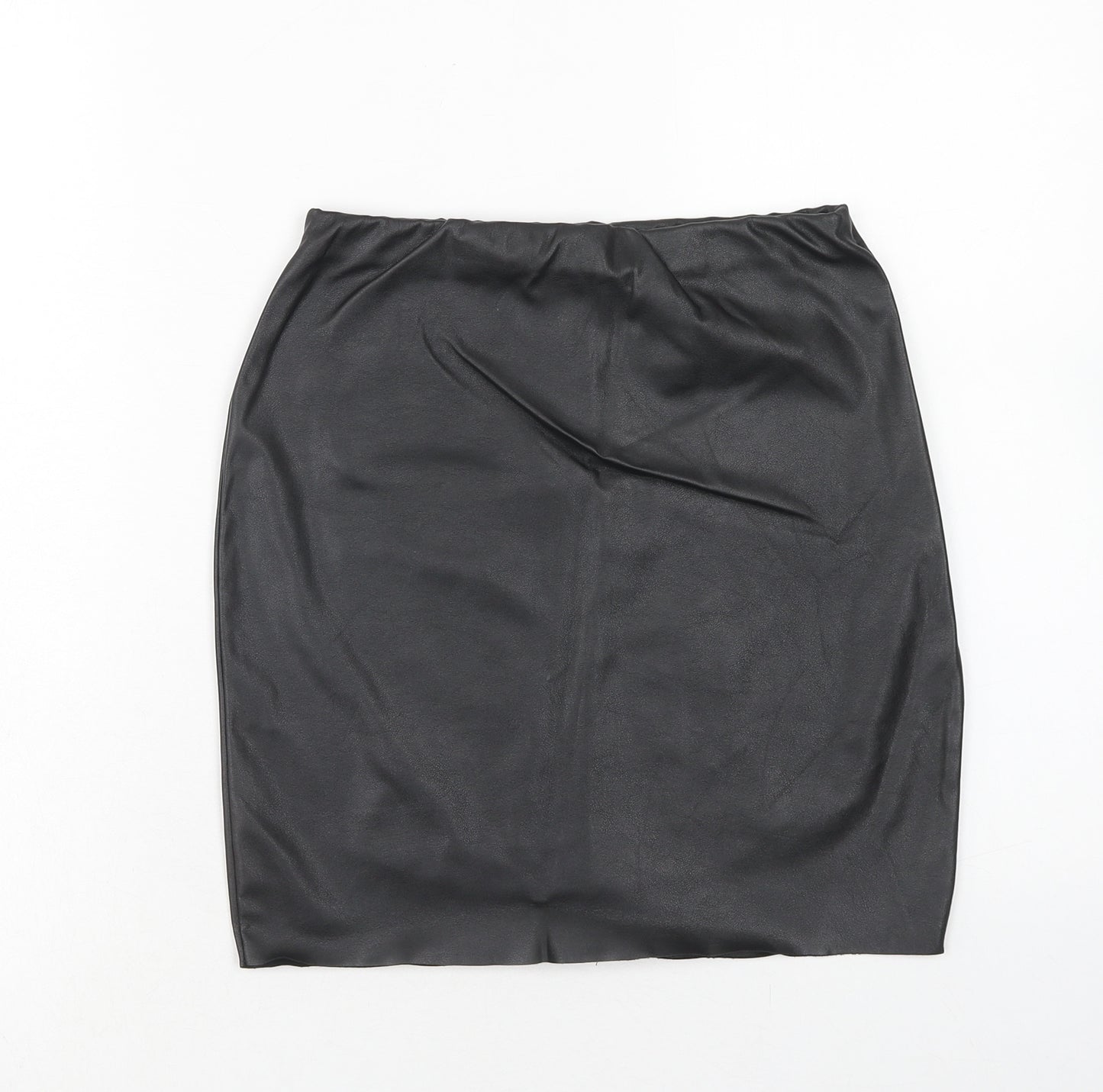 Boohoo Womens Black Polyester Straight & Pencil Skirt Size 8