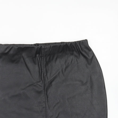 Boohoo Womens Black Polyester Straight & Pencil Skirt Size 8