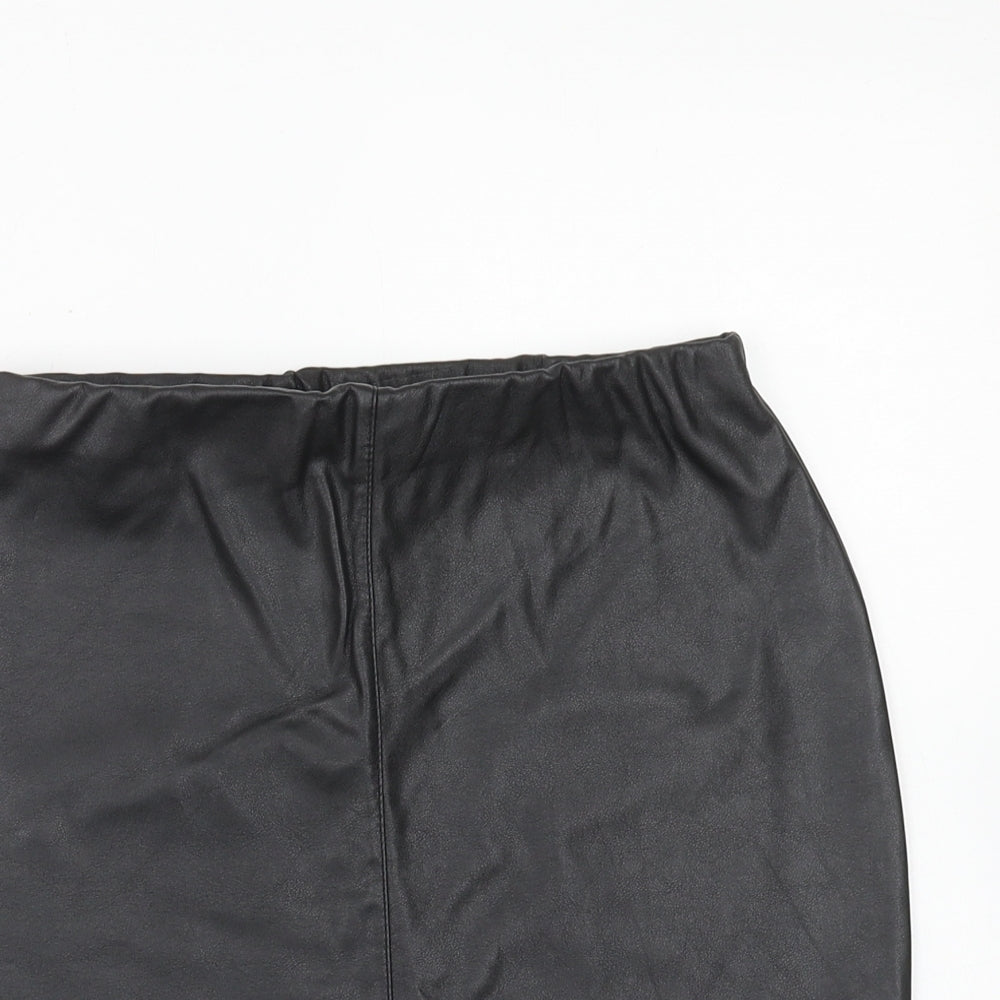 Boohoo Womens Black Polyester Straight & Pencil Skirt Size 8