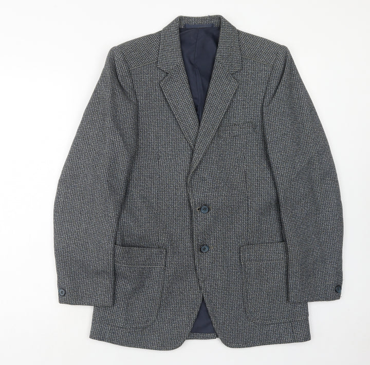 Yorkers Mens Grey Wool Jacket Blazer Size 34 Regular