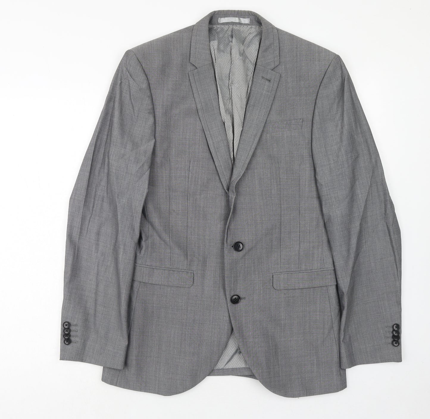 NEXT Mens Grey Wool Jacket Suit Jacket Size 38 Regular