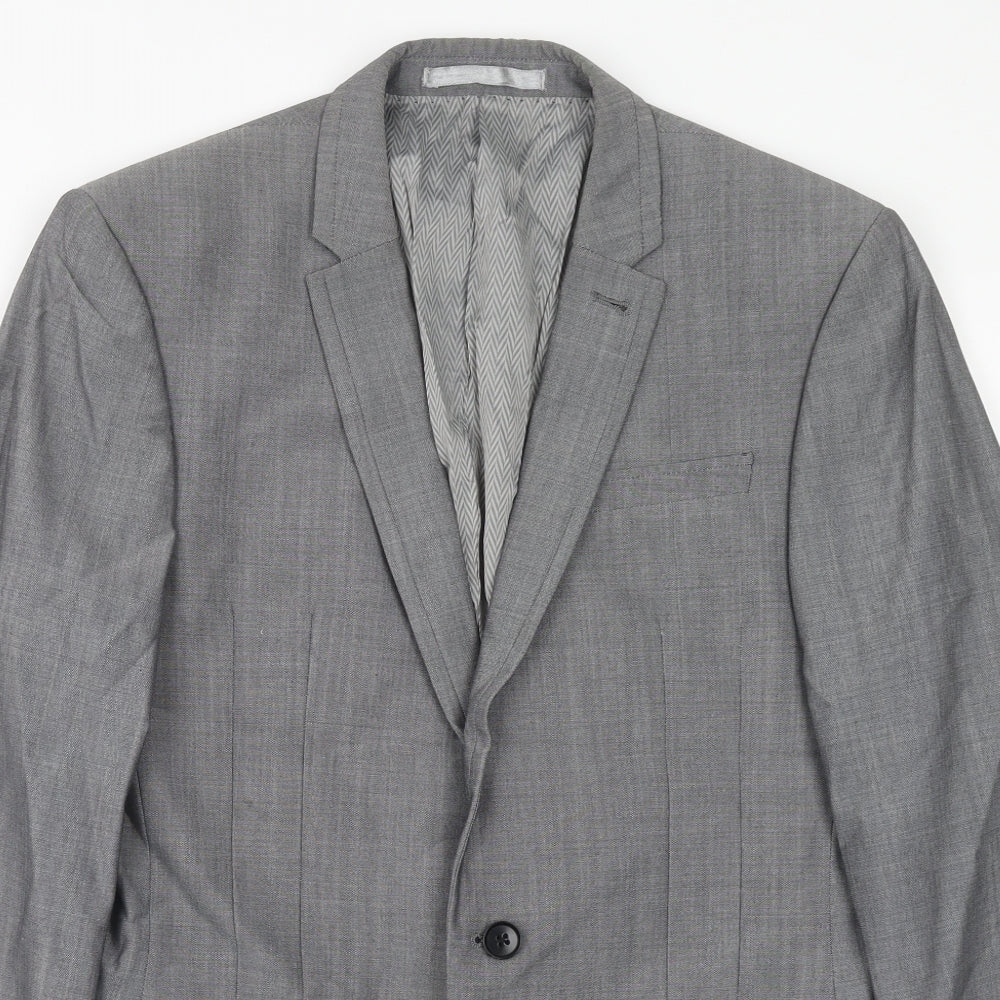 NEXT Mens Grey Wool Jacket Suit Jacket Size 38 Regular