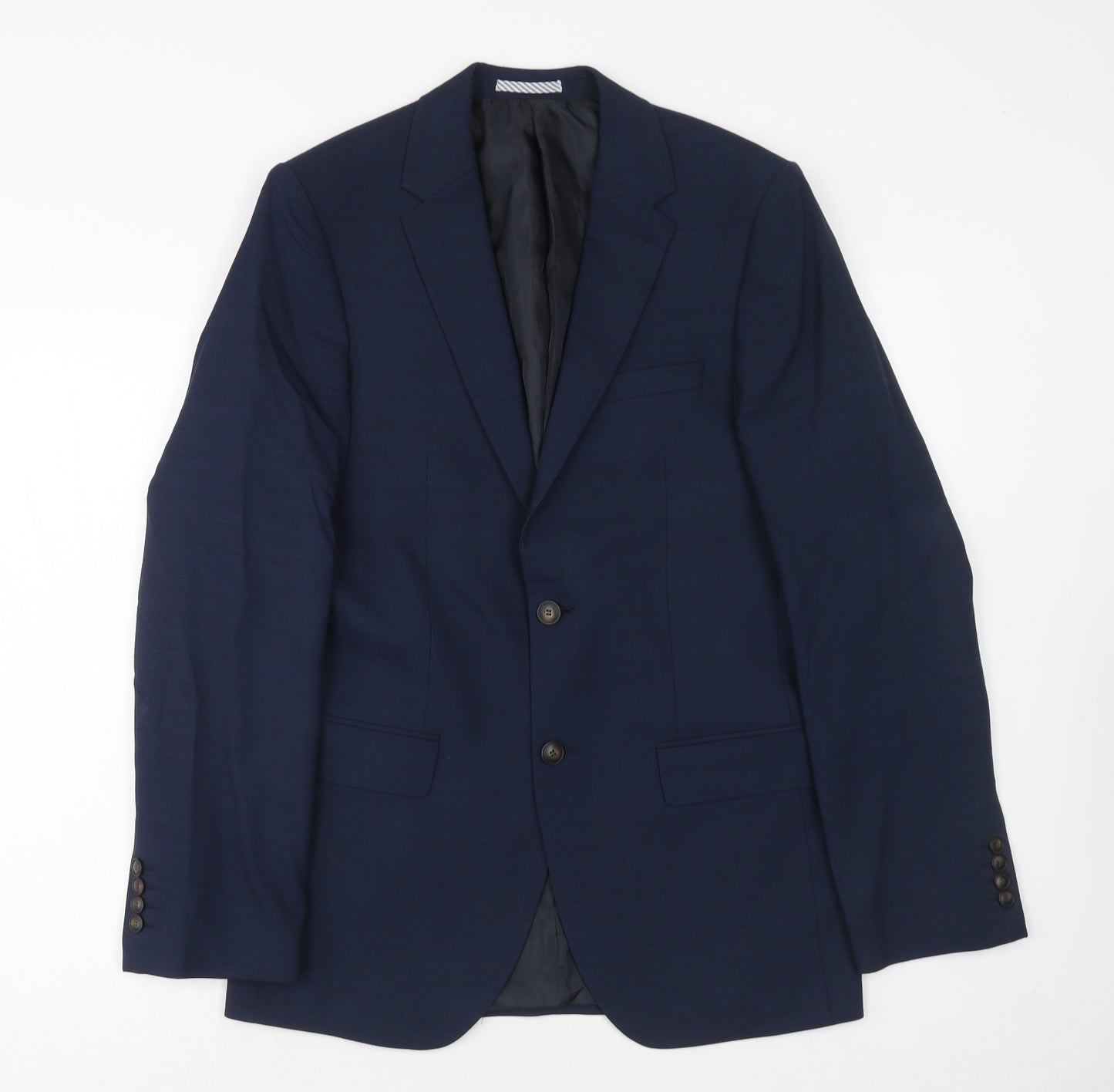 Marks and Spencer Mens Blue Wool Jacket Suit Jacket Size 38 Regular