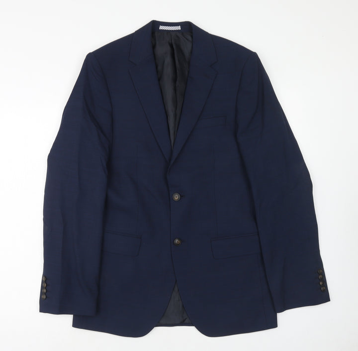 Marks and Spencer Mens Blue Wool Jacket Suit Jacket Size 38 Regular