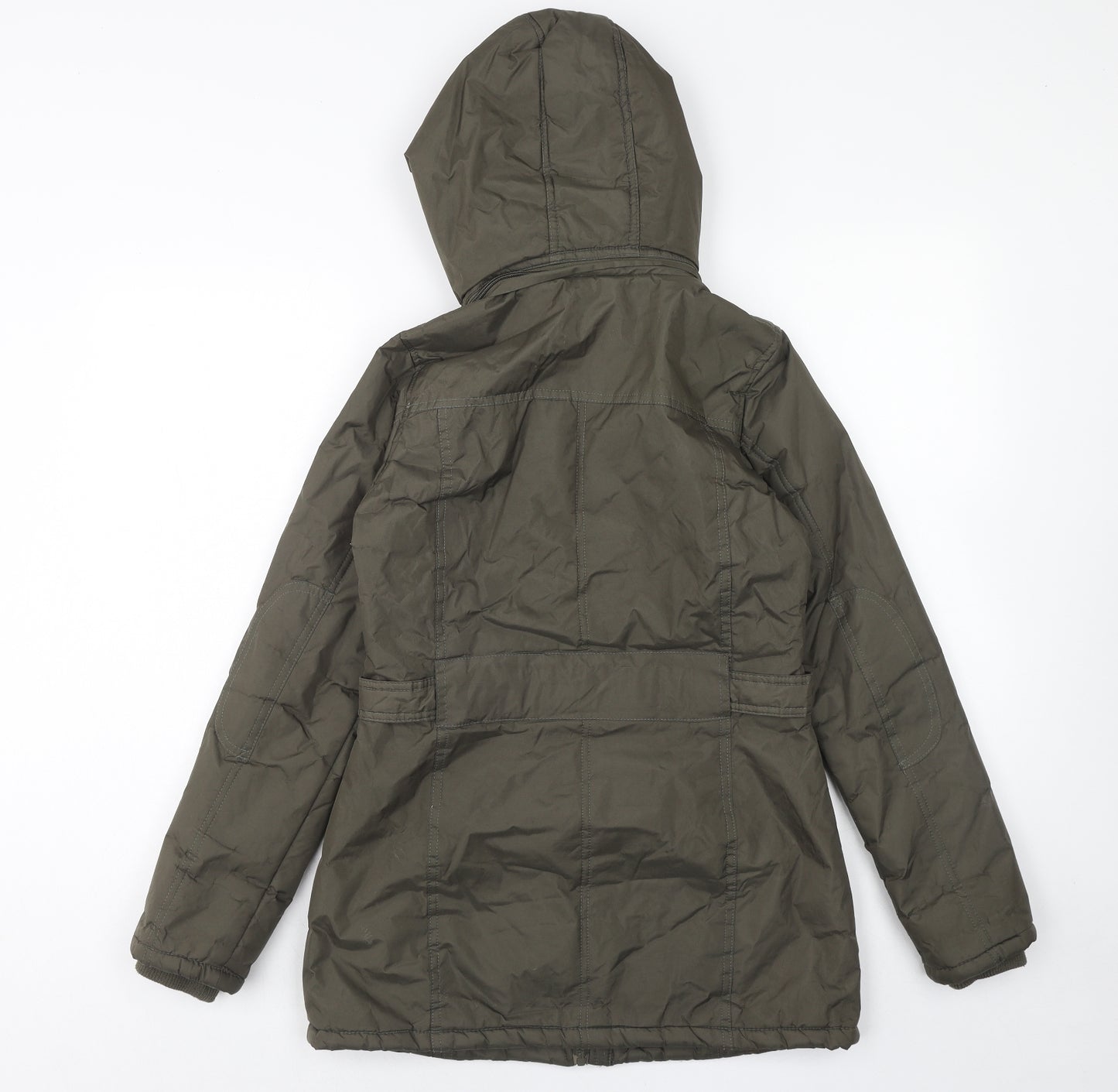 Brave Soul Womens Green Parka Jacket Size 10 Zip