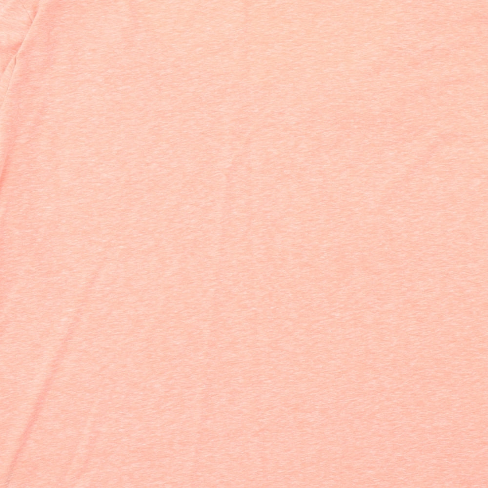 Indigo Womens Pink Polyester Basic T-Shirt Size 14 Round Neck