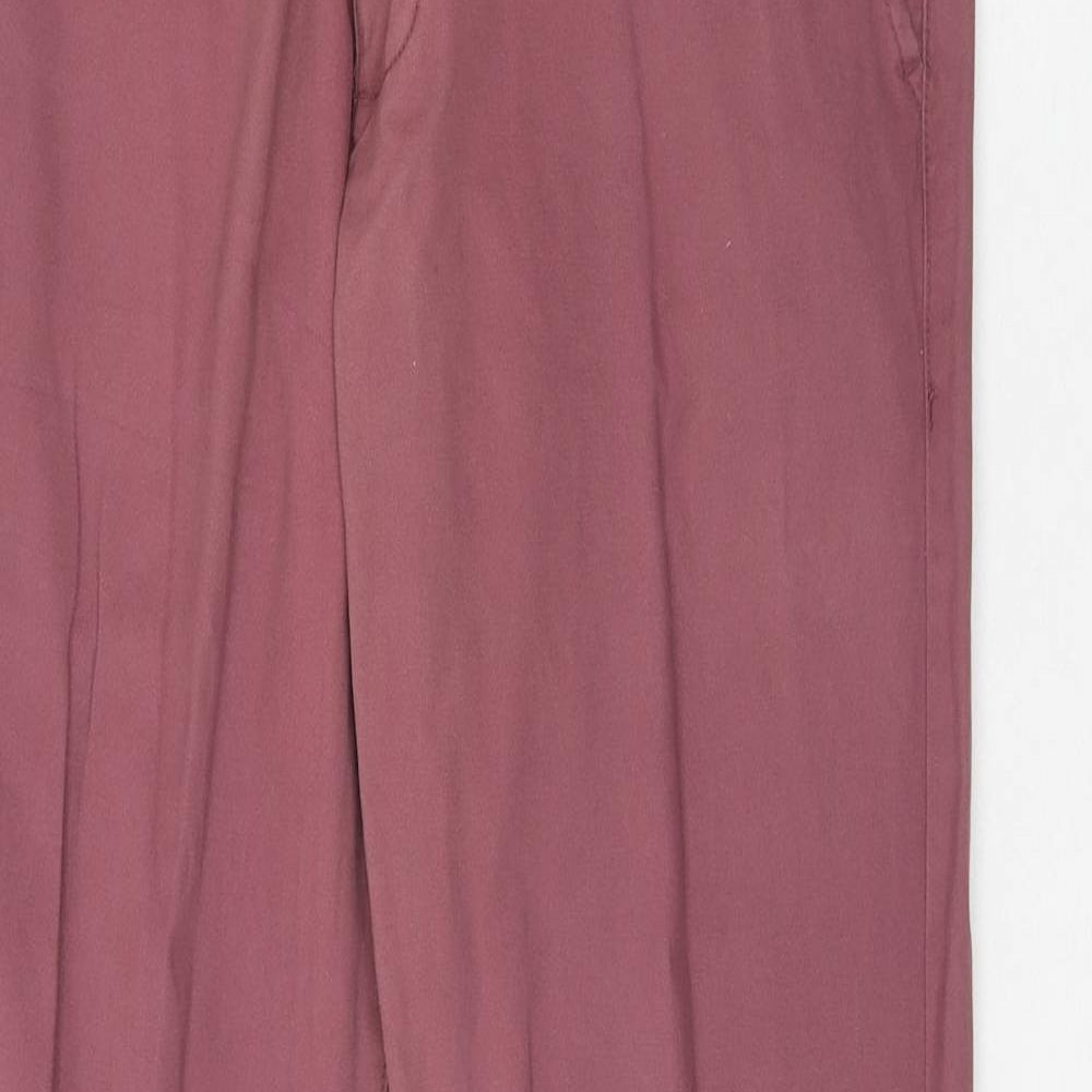 Easy Mens Purple Cotton Chino Trousers Size 32 in L32 in Regular Zip
