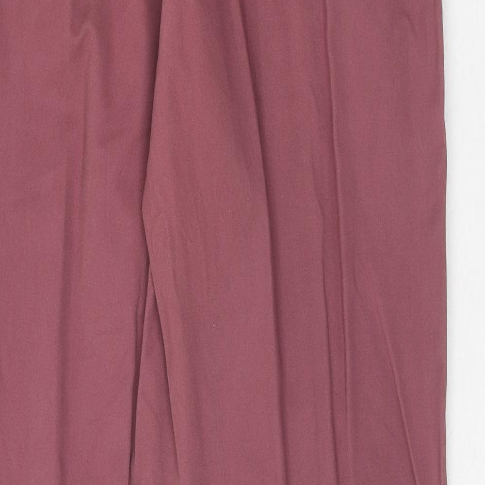 Easy Mens Purple Cotton Chino Trousers Size 32 in L32 in Regular Zip