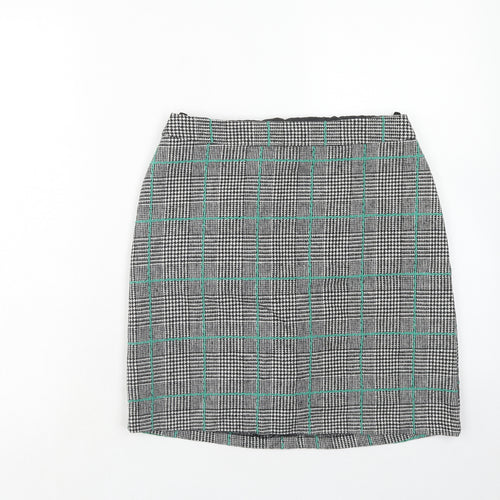 Papaya Womens Grey Plaid Polyester Mini Skirt Size 8 Zip