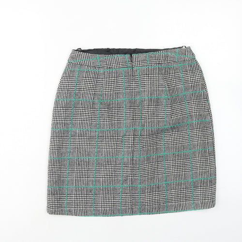 Papaya Womens Grey Plaid Polyester Mini Skirt Size 8 Zip