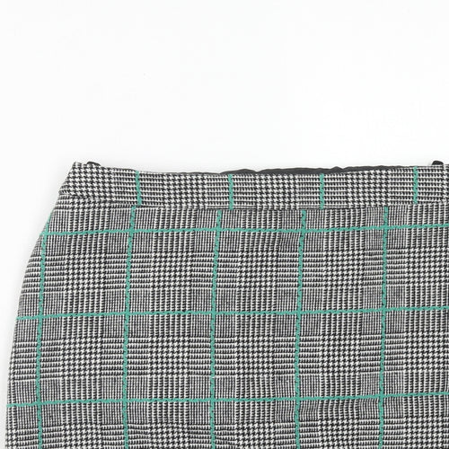 Papaya Womens Grey Plaid Polyester Mini Skirt Size 8 Zip