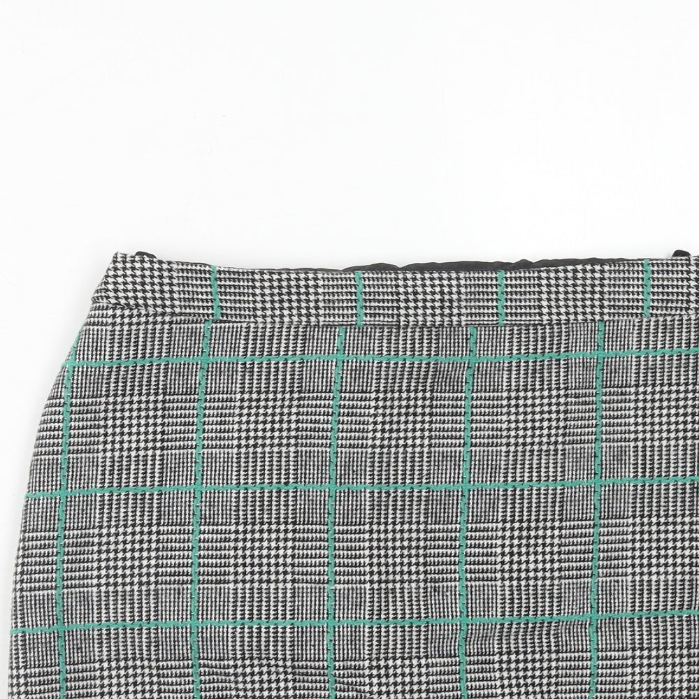 Papaya Womens Grey Plaid Polyester Mini Skirt Size 8 Zip