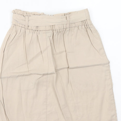 Topshop Womens Beige Lyocell Mini Skirt Size 6 - Belted