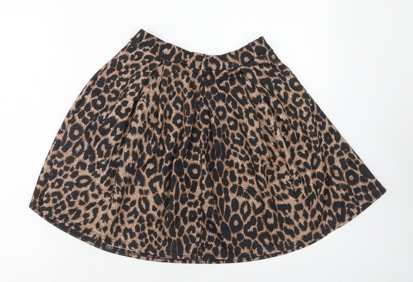 Boohoo Womens Brown Animal Print Polyester Mini Skirt Size 10 - Leopard Print