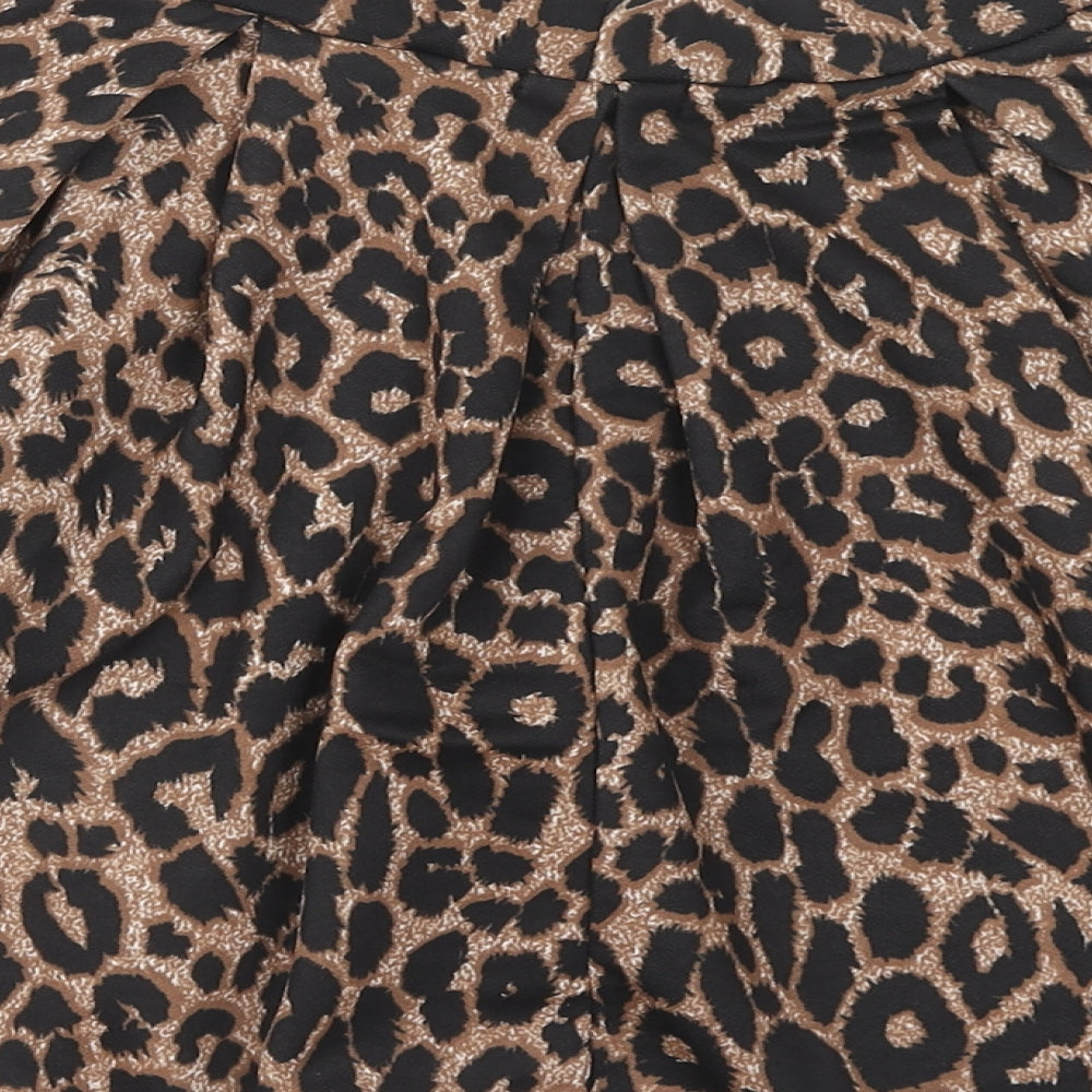 Boohoo Womens Brown Animal Print Polyester Mini Skirt Size 10 - Leopard Print