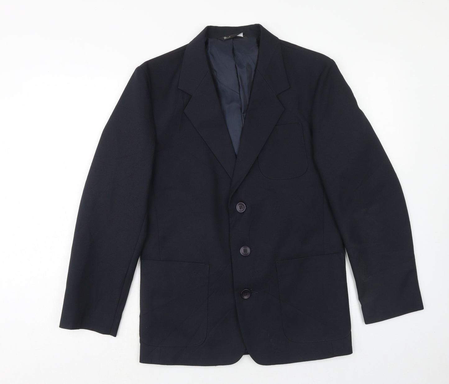 BHS Mens Blue Polyester Jacket Blazer Size 34 Regular
