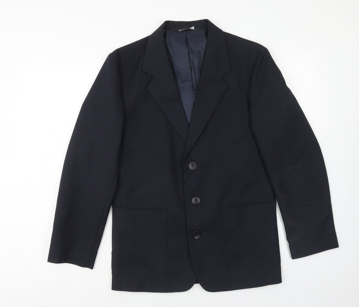 BHS Mens Blue Polyester Jacket Blazer Size 34 Regular