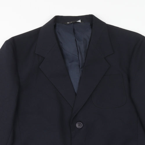 BHS Mens Blue Polyester Jacket Blazer Size 34 Regular