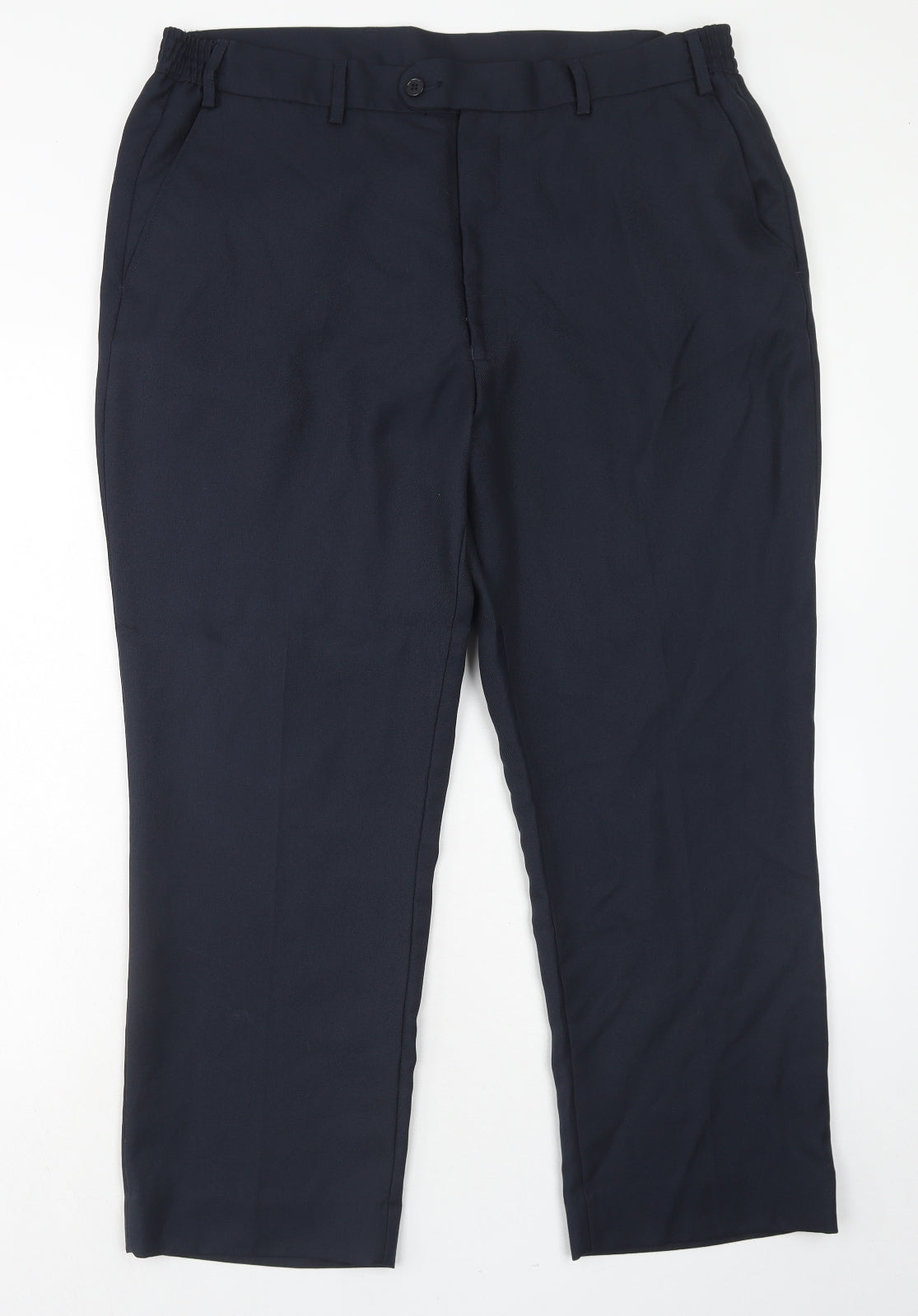 Premier Man Mens Blue Polyester Trousers Size 38 in Regular Zip