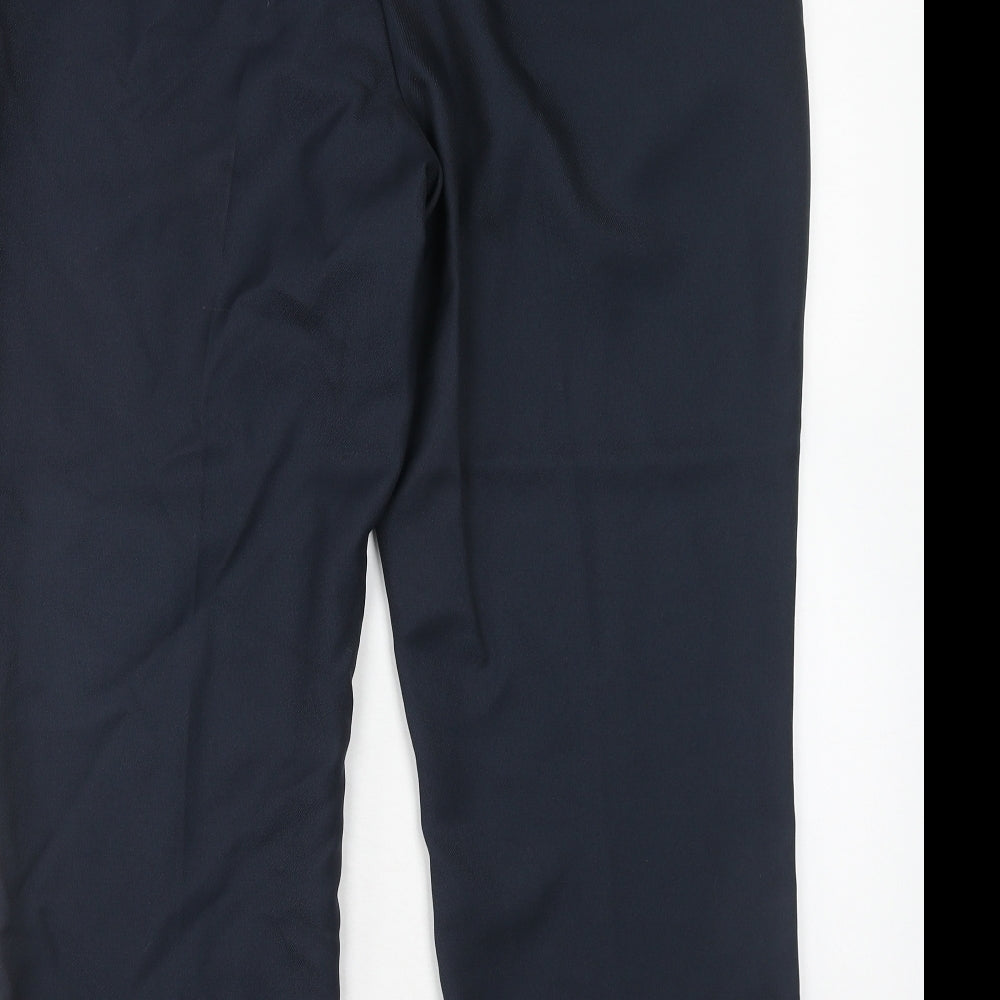 Premier Man Mens Blue Polyester Trousers Size 38 in Regular Zip