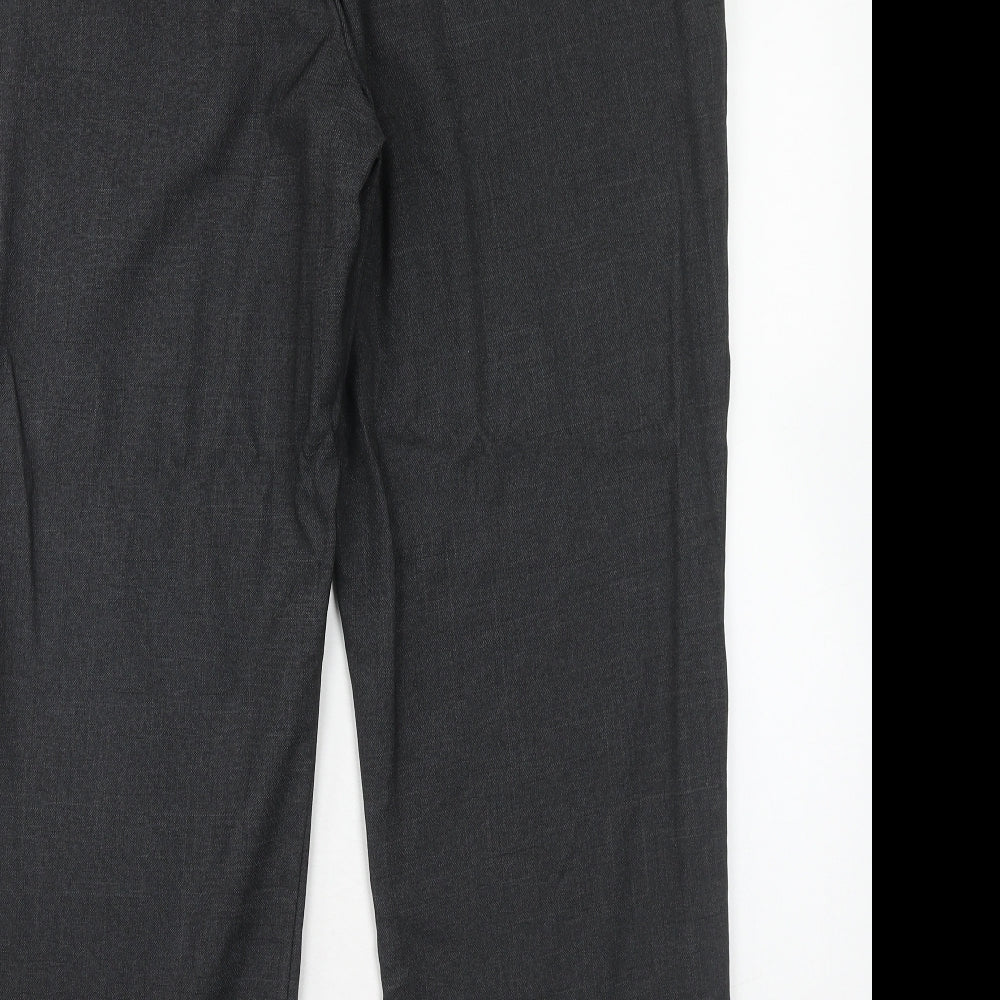 Marks and Spencer Mens Grey Polyester Trousers Size 38 in L29 in Regular Hook & Eye