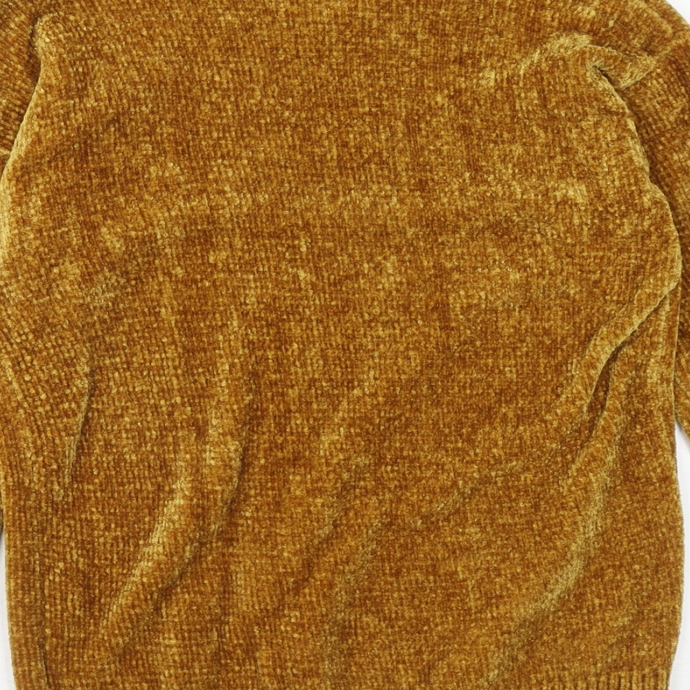 New Look Womens Yellow Round Neck Polyester Pullover Jumper Size S