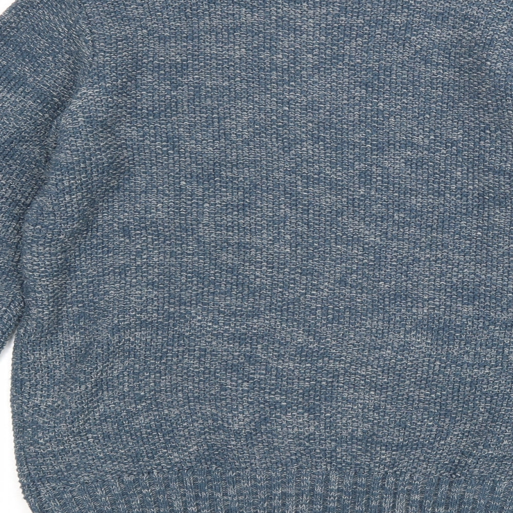 Primark Mens Blue Round Neck Acrylic Pullover Jumper Size M Long Sleeve