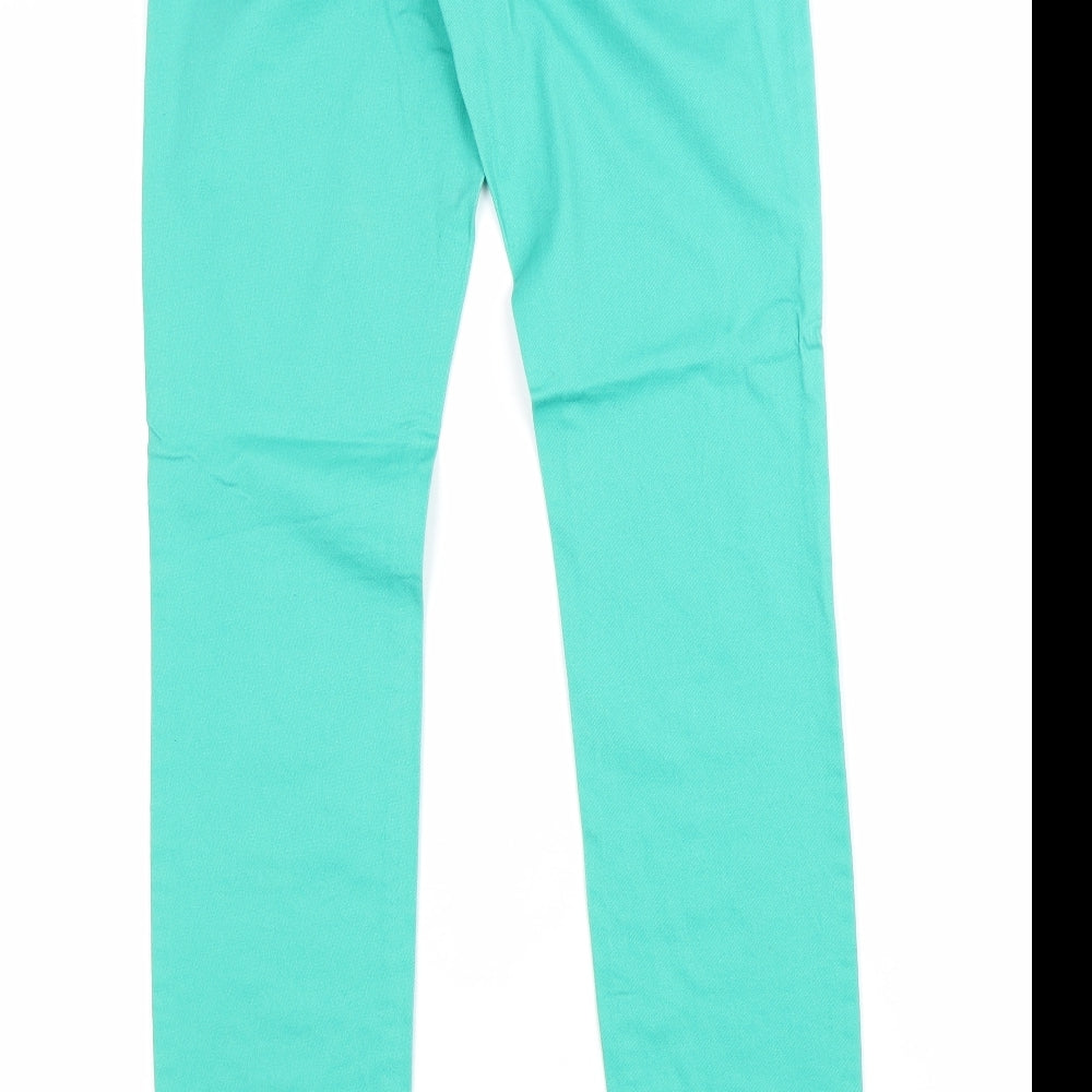 Only Womens Green Cotton Skinny Jeans Size 8 L32 in Regular Zip