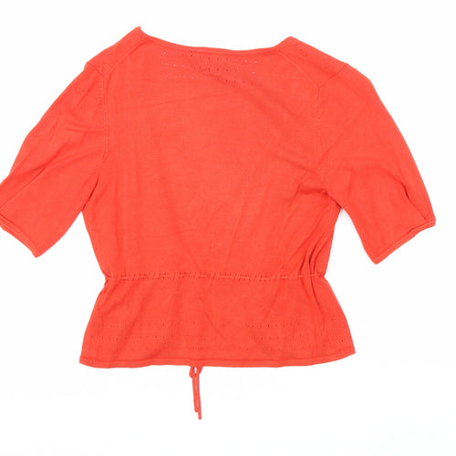 Coast Womens Red Viscose Basic Blouse Size 8 V-Neck
