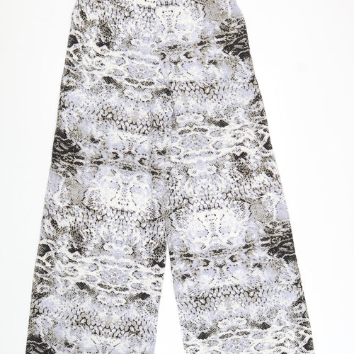 Boohoo Womens Grey Animal Print Polyester Trousers Size 8 L32 in Regular Zip - Snake Print