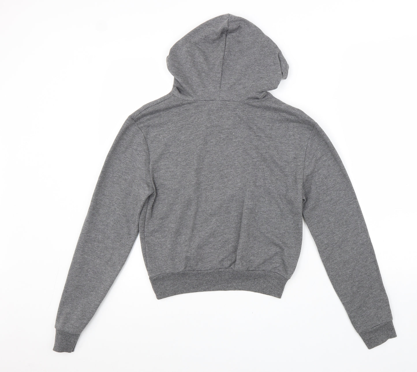 Atmosphere Womens Grey Cotton Pullover Hoodie Size 6 Pullover - Cropped Downtown