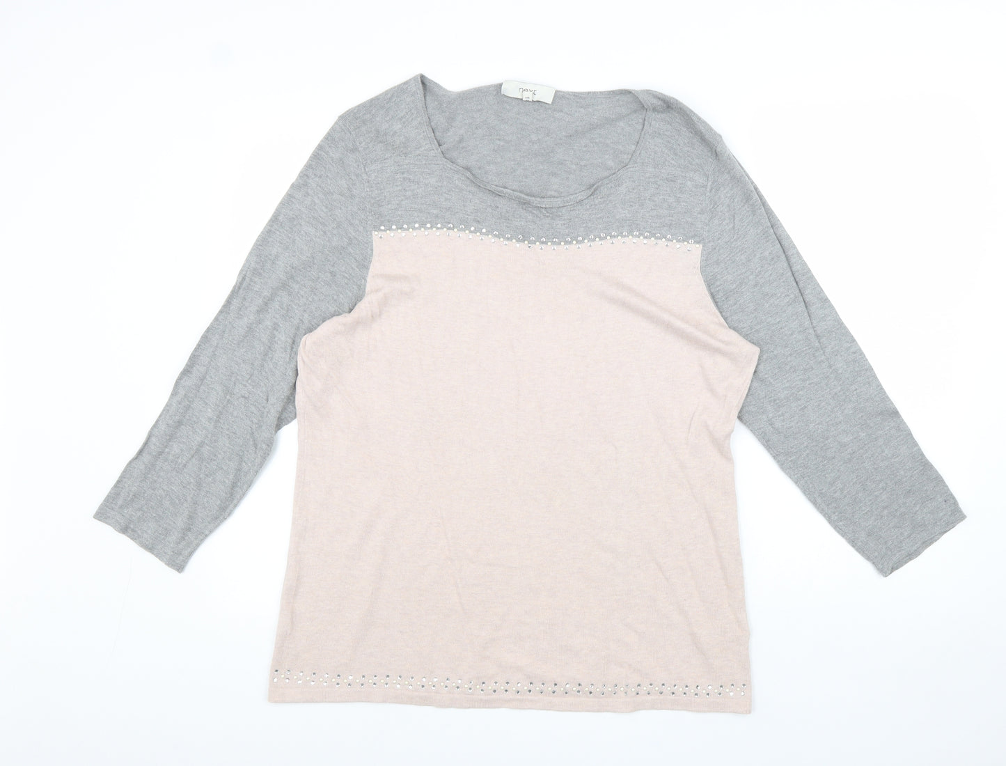 NEXT Womens Pink Scoop Neck Cotton Pullover Jumper Size 18