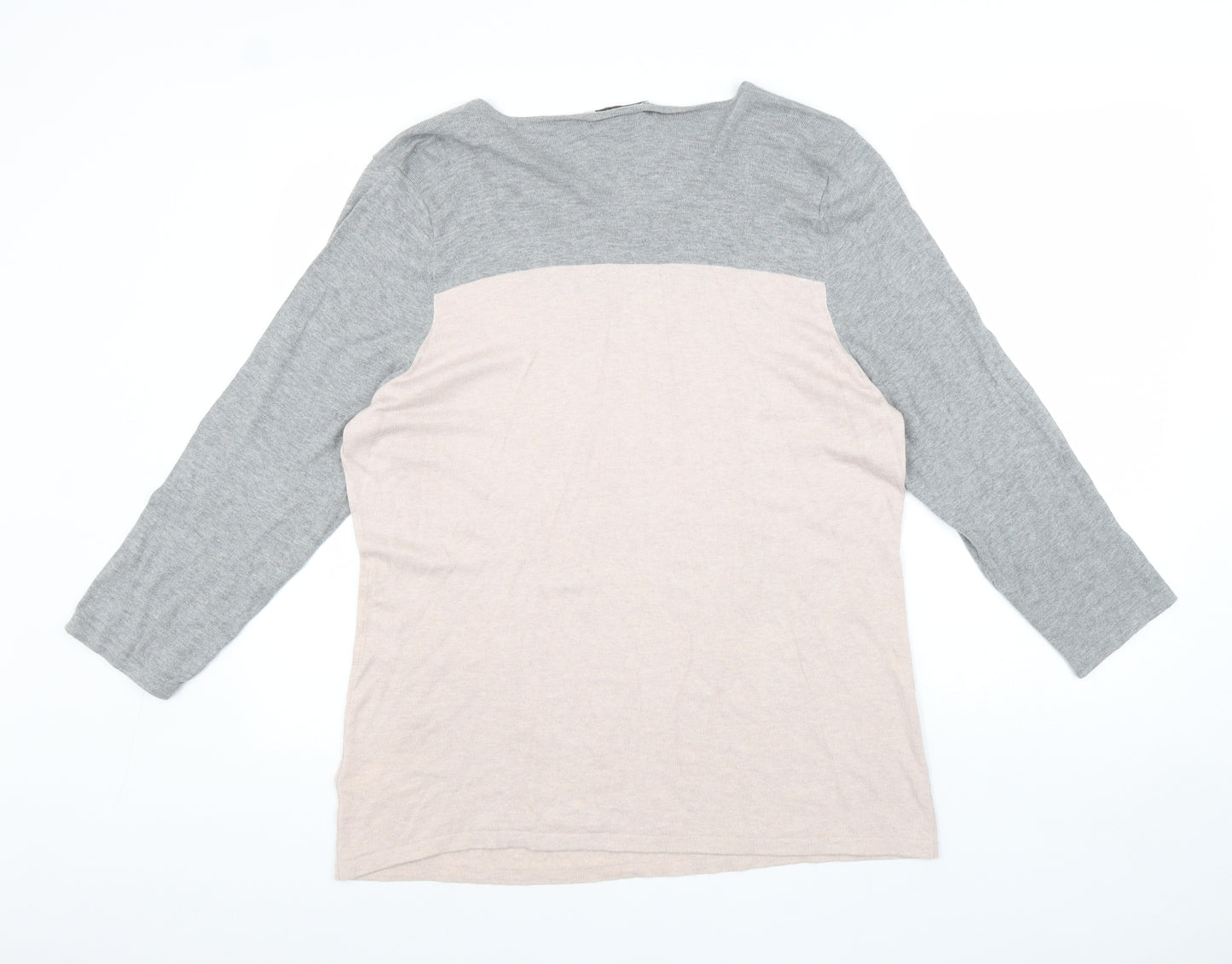 NEXT Womens Pink Scoop Neck Cotton Pullover Jumper Size 18